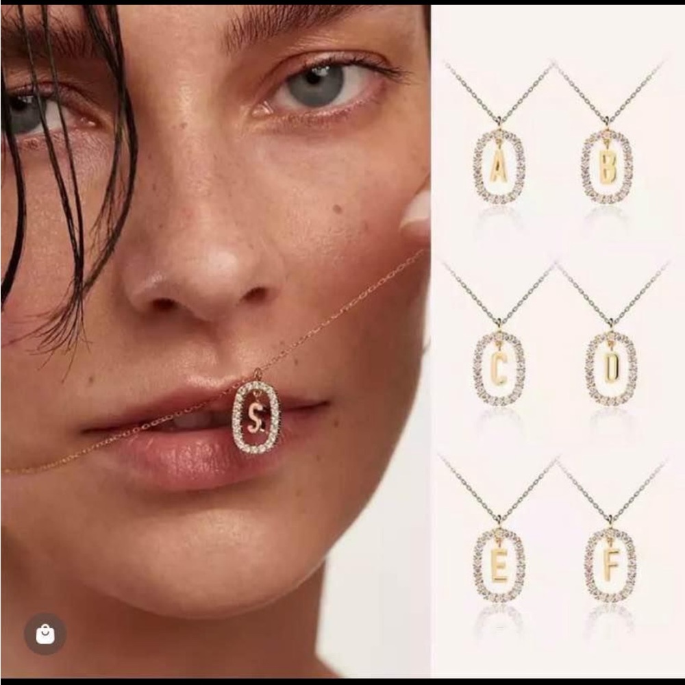 Letter M ONLY - 18k gold & 925 Initial Pendant Chain